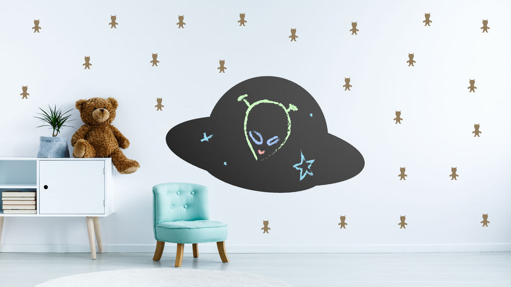 Naklejki tablicowe do pokoju dziecięcego inspiracja ufo kosmici