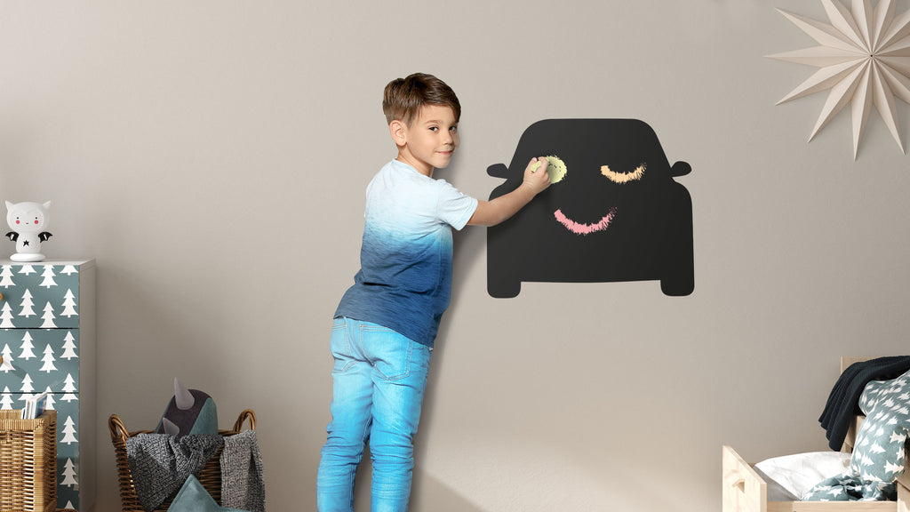 Naklejki tablicowe na ścianę dla dzieci w kształcie auta - decoMasters